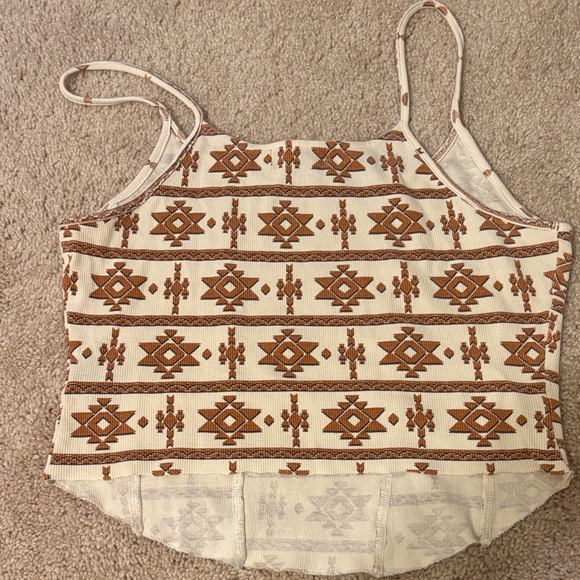 Tribal Print Camisole in Cream and Brown - Picture 3 of 3